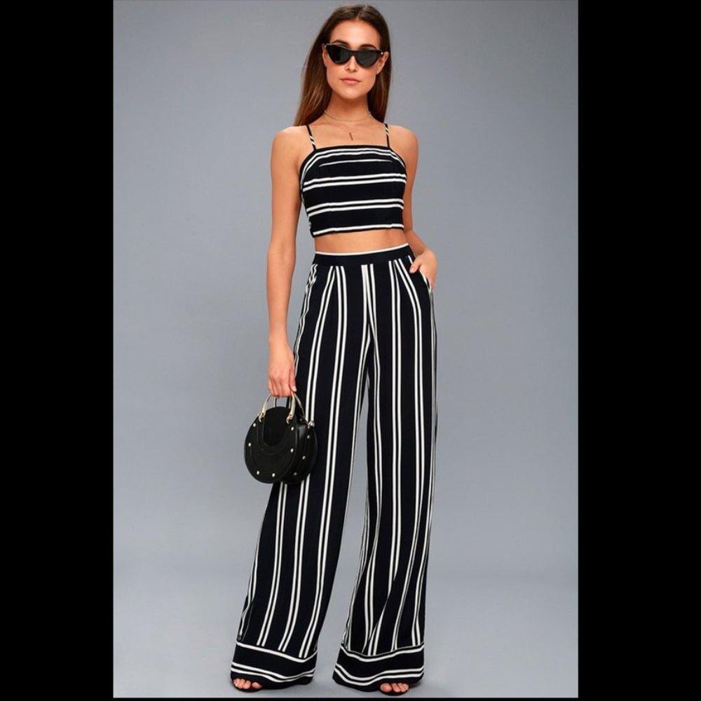 Coastal Living  Striped Two-Piece Jumpsuit Set
